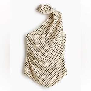 NWT’s H&M One-Shoulder Polka Dot Top in Beige and Black